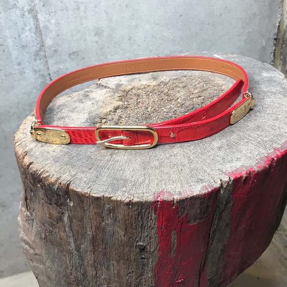 Ralph Lauren Accessories - Lauren by RL red Italian leather belt